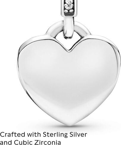 Pandora Heart Dangle Charm - Compatible Moments Bracelets - Jewelry for Women - Made with Sterling Silver & Cubic Zirconia - With Gift Box in Saudi Arabia