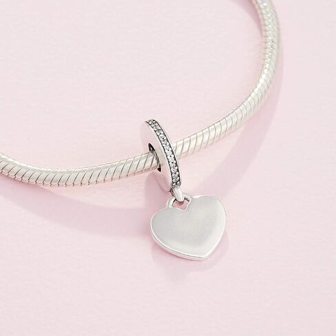 Pandora Heart Dangle Charm - Compatible Moments Bracelets - Jewelry for Women - Made with Sterling Silver & Cubic Zirconia - With Gift Box in Saudi Arabia