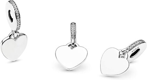 Pandora Heart Dangle Charm - Compatible Moments Bracelets - Jewelry for Women - Made with Sterling Silver & Cubic Zirconia - With Gift Box in Saudi Arabia