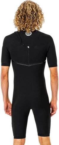 Rip Curl Mens E-Bomb 2mm Zip Free Shorty Wetsuit - Black - Easy Stretch Short Sleeve in Kuwait