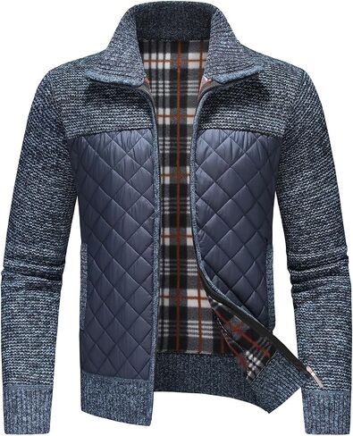 Lamgool Men's Full Zip Sweater Long Sleeve Casual Slim Fit Cardigan Sweaters in Saudi Arabia