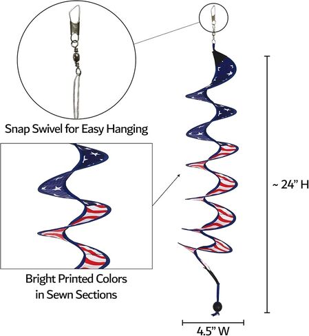 In the Breeze 5175 24" Stars and Stripes Curlie Spinner-Outdoor Hanging Decoration in Saudi Arabia