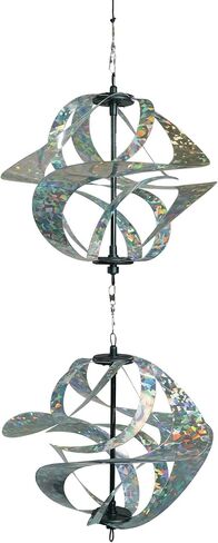 In the Breeze 2479 — Silver Sparkle Double Vortex Spinner — Mesmerizing and Colorful Hanging Wind Spinner… in Saudi Arabia