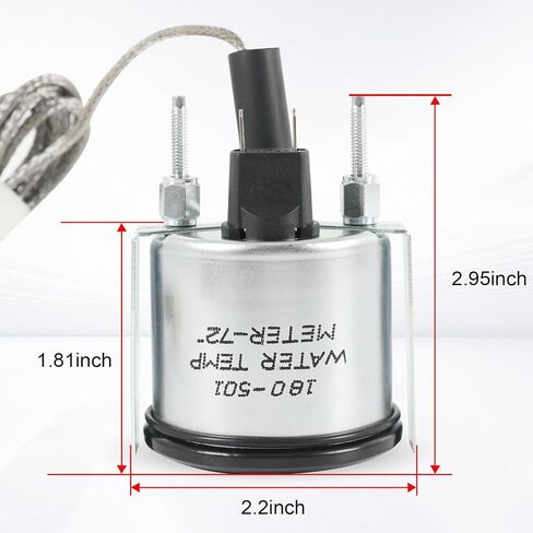 JDMSPEED 2" 52mm Water Temperature Gauge 40-130℃,110-265℉ Water Temp Thermometer Meter Kit DC12V with Sensor NPT 1/2, 1.8m Wire Length in Saudi Arabia