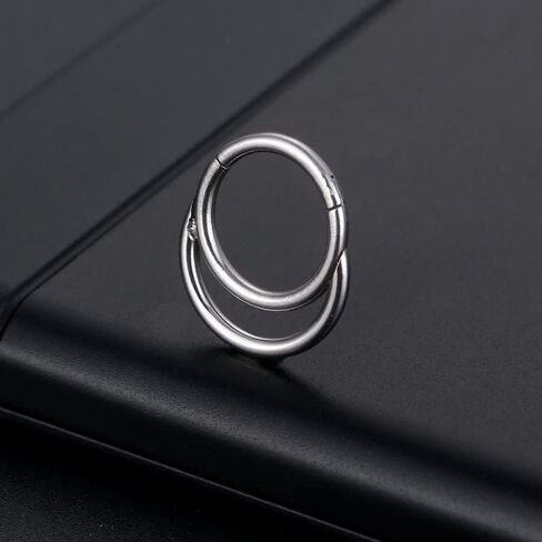 ZMANYIJEW 16G Minimalist Lines Septum Rings Stacked Gold Septum Ring Septum Clicker Nose Ring Piercing for Women Men in Kuwait
