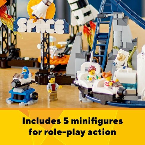LEGO Creator 3 in 1 Space Roller Coaster Building Toy Set Featuring a Roller Coaster, Drop Tower, Carousel and 5 Minifigures, Rebuildable Amusement Park for Kids Ages 9+, 31142 in Saudi Arabia
