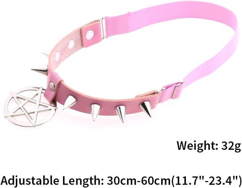 FM FM42 Multicolor PU Simulated Leather Spikes Rivets Pentacle Star Charm Leg Thigh Elastic, Pack of 2 PCs in Saudi Arabia
