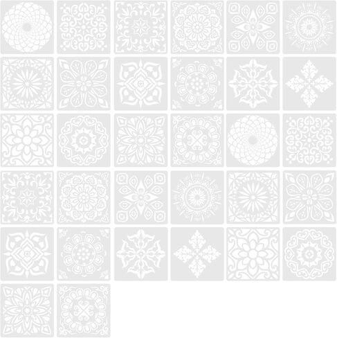Create idea 32 Sheets Mandala Stencils Wall Art Painting Stencil Tiles Template Set for DIY Rock Painting Art Craft Projects Furniture Window Stencils Reusable 16 Patterns in Saudi Arabia