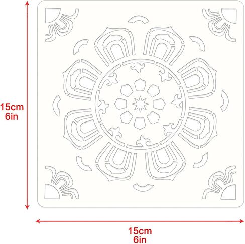 Create idea 32 Sheets Mandala Stencils Wall Art Painting Stencil Tiles Template Set for DIY Rock Painting Art Craft Projects Furniture Window Stencils Reusable 16 Patterns in Saudi Arabia
