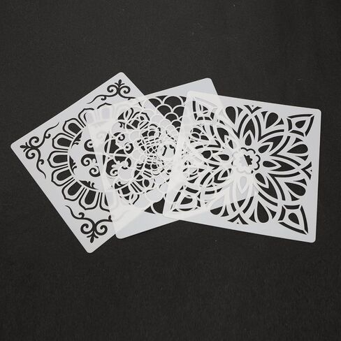 Create idea 32 Sheets Mandala Stencils Wall Art Painting Stencil Tiles Template Set for DIY Rock Painting Art Craft Projects Furniture Window Stencils Reusable 16 Patterns in Saudi Arabia
