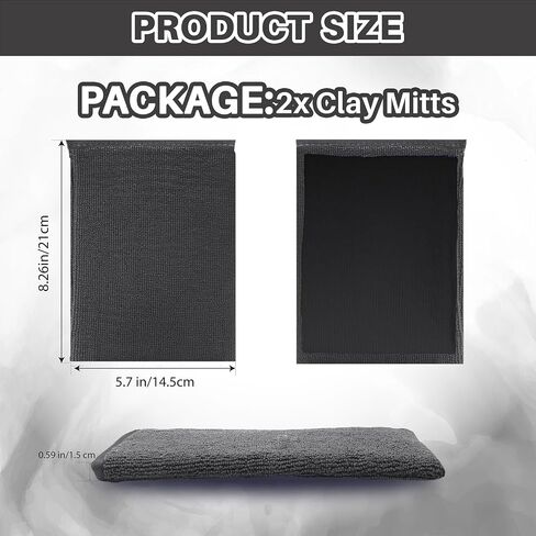 2 Pack Clay Mitt for Car Detailing Car Wash Mitt | Clay Bars Auto Detailing | Clay Bar Alternative for Car Detailing | Clay Towel Auto Detailing | Wash Mitts for Car Washing | Scratch-Free for Paint in Saudi Arabia