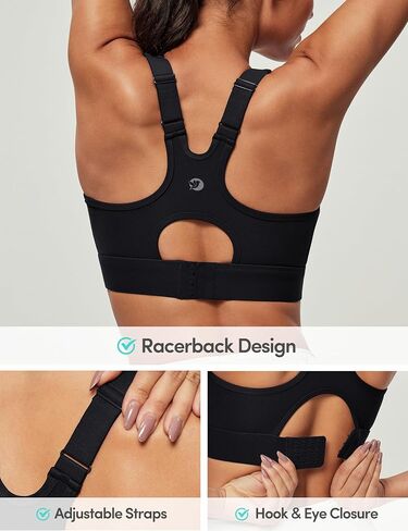 IUGA High Impact Sports Bras for Women High Support Racerback Sports Bra with Sewn-in Pads Adjustable Straps in Kuwait