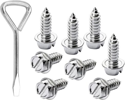 License Plate Screws for Car, Rustproof Stainless Steel Screws, License Plate Bolts for Domestic Vehicles, Stainless Fasteners for License Plates with Srewdriver (Black, Black-8) in Saudi Arabia