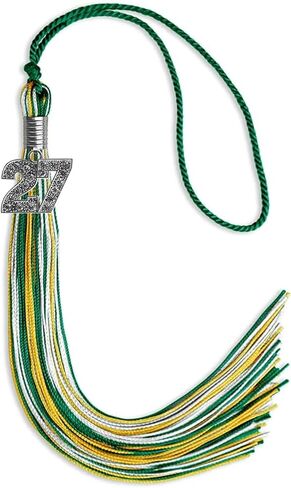 Endea Graduation Mixed Triple Color Tassel with Silver Bling Charm (Black/Red/White, 2025) in Saudi Arabia