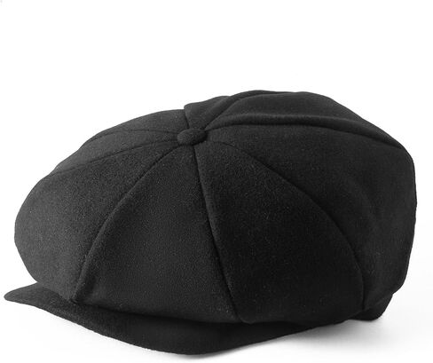 Lanzom Mens Newsboy Cap High Woolen Tweed Gatsby Hat Ivy Cabbie Flat Golf Cap Newsboy Cap in Kuwait