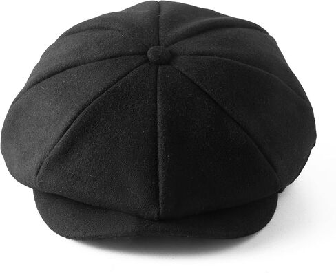 Lanzom Mens Newsboy Cap High Woolen Tweed Gatsby Hat Ivy Cabbie Flat Golf Cap Newsboy Cap in Kuwait
