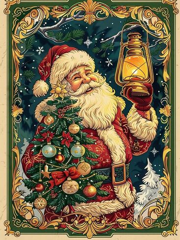 Biishow Diamond Art Kits for Adults Christmas Day - 30x40cm Diamond Art Painting Accessories Santa Claus Full Drill Round Rhinestone Cross Stitch Embroidery Canvas, Ideal for DIY Craft & Home Decor in Saudi Arabia