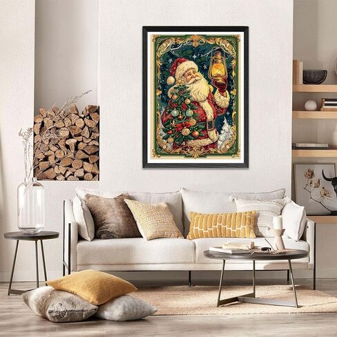 Biishow Diamond Art Kits for Adults Christmas Day - 30x40cm Diamond Art Painting Accessories Santa Claus Full Drill Round Rhinestone Cross Stitch Embroidery Canvas, Ideal for DIY Craft & Home Decor in Saudi Arabia