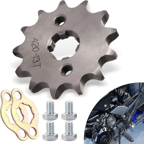 1 PC Motorcycle 420-13T Front Sprocket, 17mm Engine Small Sprocket with Lock Plate, Increase Torque Driving Wheel Accessories, Universal for Off-road Vehicles Motorcycles ATVs (Silver) in Saudi Arabia