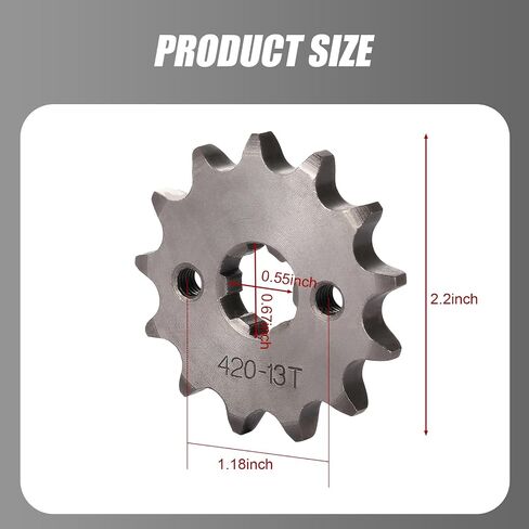 1 PC Motorcycle 420-13T Front Sprocket, 17mm Engine Small Sprocket with Lock Plate, Increase Torque Driving Wheel Accessories, Universal for Off-road Vehicles Motorcycles ATVs (Silver) in Saudi Arabia