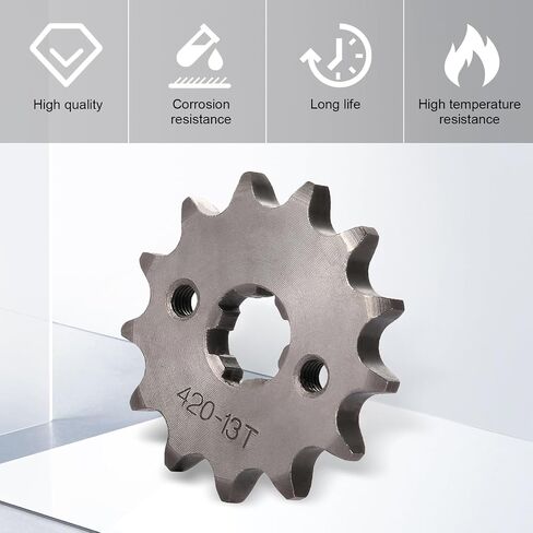1 PC Motorcycle 420-13T Front Sprocket, 17mm Engine Small Sprocket with Lock Plate, Increase Torque Driving Wheel Accessories, Universal for Off-road Vehicles Motorcycles ATVs (Silver) in Saudi Arabia