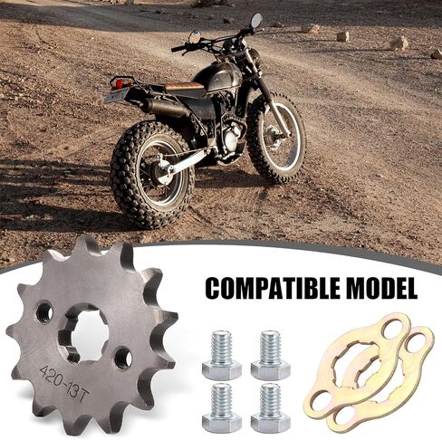 1 PC Motorcycle 420-13T Front Sprocket, 17mm Engine Small Sprocket with Lock Plate, Increase Torque Driving Wheel Accessories, Universal for Off-road Vehicles Motorcycles ATVs (Silver) in Saudi Arabia