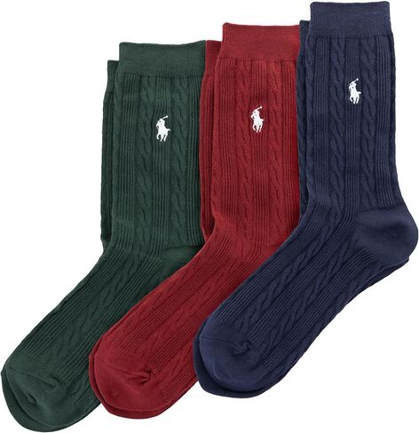 POLO RALPH LAUREN Women's Classic Cable Crew Socks-3 Pair Pack-Soft Cotton Comfort in Saudi Arabia
