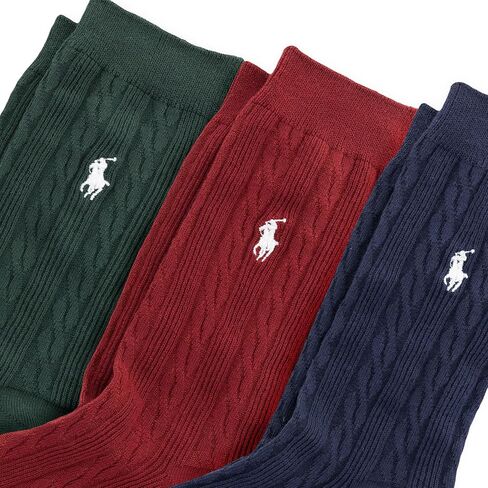 POLO RALPH LAUREN Women's Classic Cable Crew Socks-3 Pair Pack-Soft Cotton Comfort in Saudi Arabia