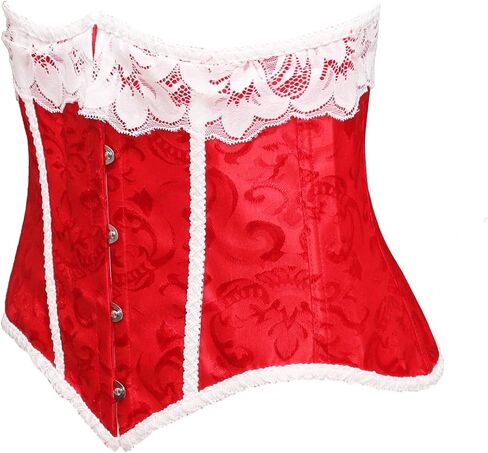 YUNAR Women's Beautiful Christmas Boned Overbust Corset Bustier Lingerie Xmas Crop Top in Saudi Arabia