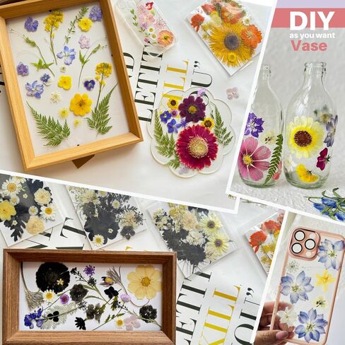 98Pcs Large Pressed Flowers for Resin Real Bulk Dried Flowers Dry Flowers Leaves for Resin Mold Scrapbooking DIY Art Crafts, Epoxy Resin Jewelry Molds, Candle, Soap Making (Large Flowers) in Saudi Arabia