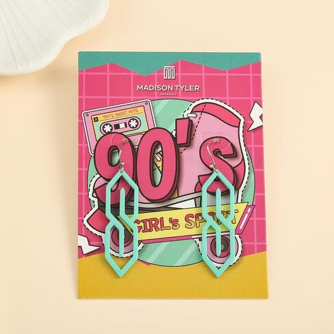 Madison Tyler 80s 90s Sport Earrings for Women | Funny Dangle Earrings for Women | 90s Vintage Dangling Earrings for Women | Jewelry Gift for Women in Saudi Arabia