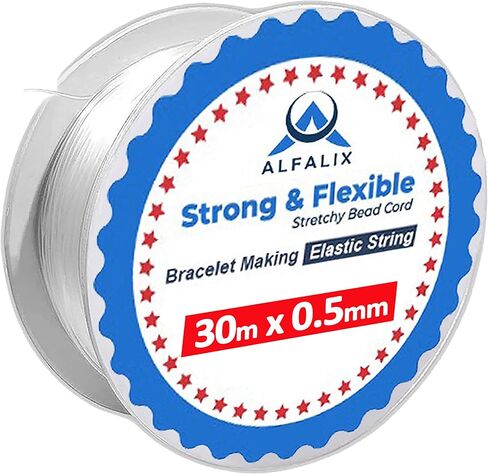 1mm x 100m Clear Elastic Bracelet String Strong & Stretchy Elastic String for Bracelets Bead Cord Elastic for Jewellery Making and Jewelry Making Clear String for Bracelet Making Supplies (1Pcs) in Saudi Arabia