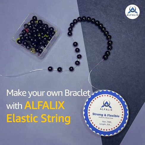 1mm x 100m Clear Elastic Bracelet String Strong & Stretchy Elastic String for Bracelets Bead Cord Elastic for Jewellery Making and Jewelry Making Clear String for Bracelet Making Supplies (1Pcs) in Saudi Arabia