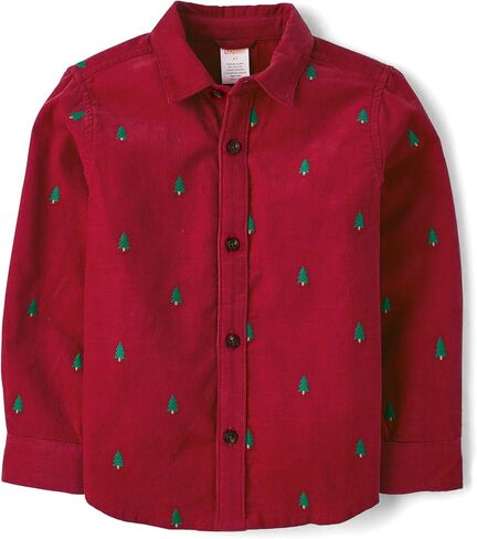 Gymboree,and Toddler Long Sleeve Button Up Shirts,Red Christmas Trees,18-24 Months in Saudi Arabia