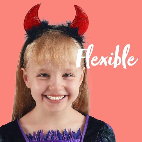 إبداعات Spooktacular Halloween Devil Horns Headband Red Demon Headwear، إكسسوارات تنكرية للأطفال الفتيات النساء هدايا حفلات الهالوين، أزياء تنكرية in Saudi Arabia