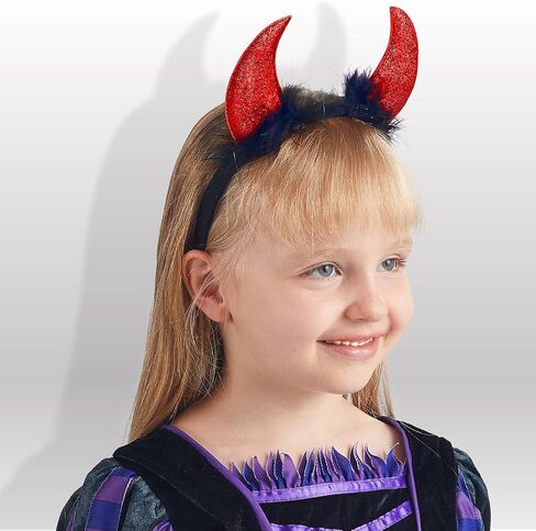 إبداعات Spooktacular Halloween Devil Horns Headband Red Demon Headwear، إكسسوارات تنكرية للأطفال الفتيات النساء هدايا حفلات الهالوين، أزياء تنكرية in Saudi Arabia