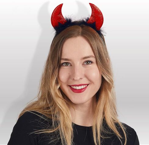 إبداعات Spooktacular Halloween Devil Horns Headband Red Demon Headwear، إكسسوارات تنكرية للأطفال الفتيات النساء هدايا حفلات الهالوين، أزياء تنكرية in Saudi Arabia