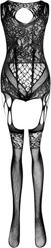 MakeMeChic Women's Fishnet Bodysuits Sexy Mesh Body Stocking One Piece Lingerie Pantyhose in Saudi Arabia