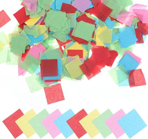 5000 قطعة من المناديل الورقية المربعة مقاس 1 بوصة، 5 ألوان من ورق الحرف اليدوية الفسيفساء الملون، ورق مناديل نزيف قوس قزح من أجل المشروعات الفنية الورقية DIY، مستلزمات تزيين الفصول الدراسية in Saudi Arabia