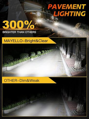 Mayello 4 بوصة أدى القرون 60W الأضواء الكاشفة عدسة مموجة أدى الطرق الوعرة القيادة ضوء الضباب مع قرنة ضوء الأسلاك تسخير متوافق مع رانجلر شاحنة بيك اب SUV ATV UTV محرك السيارة قارب in Saudi Arabia