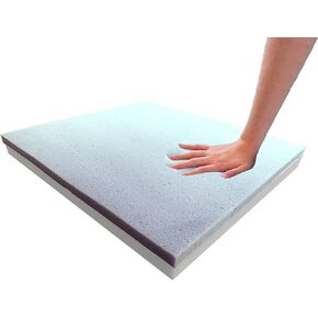 Foamma (1 Pack 2" x 20" x 20" Gel Memory Foam (High Density Base, Used for Chair Cushion Replacement, Dining Chairs, Wheelchair Seat Replacement)