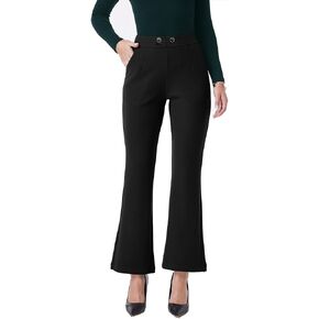 heipeiwa Women's Dress Pants Bootcut High Waist Pull on Comfort Work Business Casual Slacks Pant