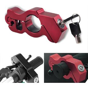 1 PC Motorcycle Grip Brake Lock, 5-5/16" x 2-3/16" x 15/16" Alloy Anti-Theft Throttle Lock, Replacement Modification Accessories, Suitable for Motorcycles, Scooters, Bicycles, ATVs (Red)