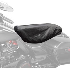 FOVPLUE Seat Rain Cover,Water-Resistant Two-Up Seat Bra Fits Seats up to 23" L x 15" W,Universal for Harley Touring CVO Electra Glide Street Glide Road Glide Road King,Dyna,Softail,Sportster