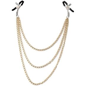 Nipple Clamps with Body Chain for Women Adjustable Pressure Nipple Clips Non-Piercing Body Chain Jewelry for Women Men Faux Body Jewelry