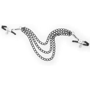 Nipple Clamps with Body Chain for Women Adjustable Pressure Nipple Clips Non-Piercing Body Chain Jewelry for Women Men Faux Body Jewelry