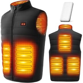 LABCOOL Men's Heated Vest with 12000mAh Battery Pack Included, Electric Lightweight Heated Jacket, USB Rechargeable Warm Vest