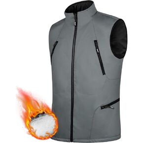 FREE SOLDIER Men's Warm Golf Vest Outerwear Windproof Reversible Puffer Vest Sleeveless Jacket for Casual Hiking Travel in Kuwait