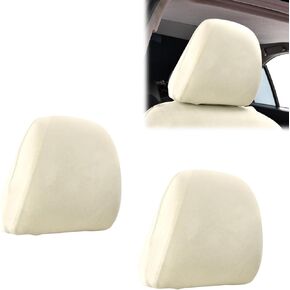 4 PCS Car Headrest Protectors Replacements, Soft Foldable Breathable Durable Vehicle Seat Pillow Covers, Universal Fully Surrounded Automotive Pillow Accessories for Truck SUV Car (Black)