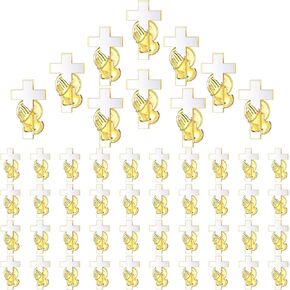 Crowye 50/100/200 Pcs Cross Pins Bulk Cross Lapel Pin Gold Cross Praying Hands Gold Plated Lapel Pin Religious Cross Pin Enamel Pin for Christian Chaplain Gifts for Various Prayer Activities